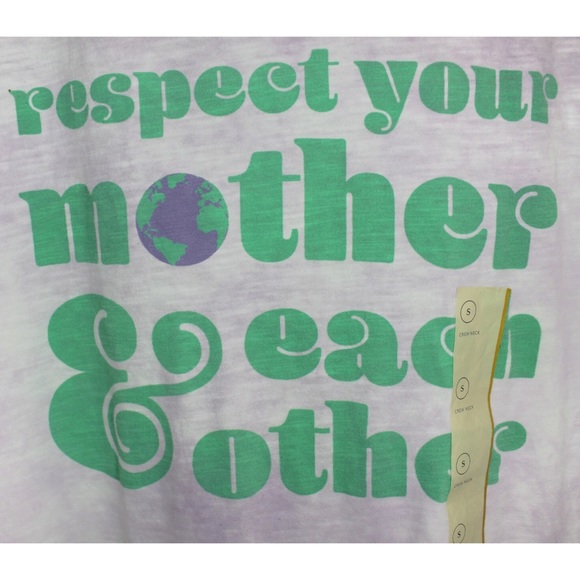 UT Respect Your Mother Earth and Each Other Oversized Purple Tye Dye Top S - Picture 2 of 4